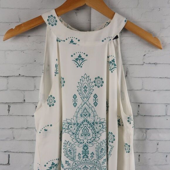 LULU'S GREEN & WHITE I CAN SEA IT NOW MEDALLION PRINT SHIFT MINI DRESS SIZE M - Picture 7 of 11